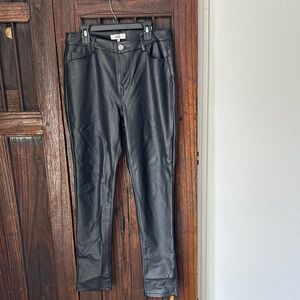 My Tribe Black Faux Leather Trousers